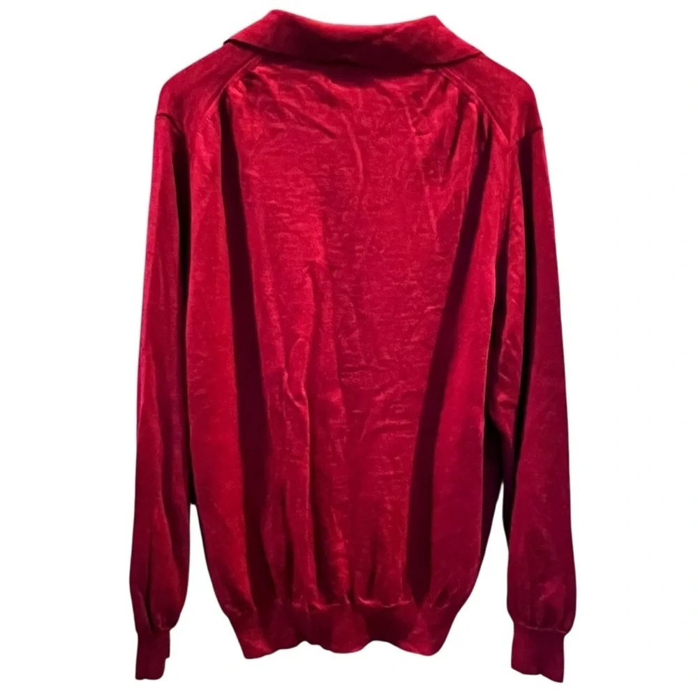 Neiman Marcus Extra Fine Merino Wool Sweater Red